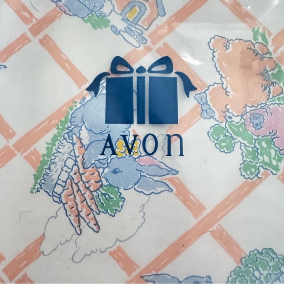 Vintage Avon Springtime Bunny Collection Tablecloth. Oblong 52”x79” Vinyl, New - Picture 4 of 6